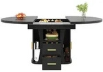 Modfu Ausziehtisch, Schwarz, Holzwerkstoff, 118x77x118 cm, Esszimmer, Tische,
