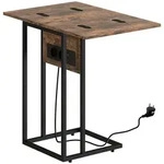 Homcom Beistelltisch, Braun, Metall, Rechteckig, 29x57x39 cm, Wohnzimmer,