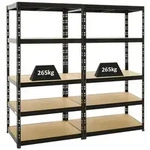 Proregal Schwerlastregal, Schwarz, Metall, Rechteckig, 180x180x60 cm, Freizeit,