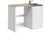 Vicco Waschmaschinenschrank, Wei&szlig;, Eiche Artisan, Holzwerkstoff, Rechteckig,