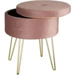 tectake Sitzhocker, Rosa, Holz, Rund, 37.5x44.5x37.5 cm, Wohnzimmer, Hocker