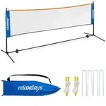 Relaxdays Badmintonnetz, Schwarz, Metall, Kunststoff, Textil, 310x103 cm, Freizeit,