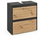 Vicco Waschbeckenunterschrank, Eiche Artisan, Holzwerkstoff, 2 Schubladen,