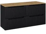 Lomado Waschbeckenschrank, Schwarz, Holzwerkstoff, 120x60x40 cm, Badezimmer,