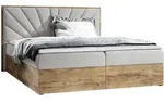 Mirjan24 Boxbett, Hellgrau, Textil, Holz Optik, H&ouml;he ca. 19 cm, Rechteckig,...