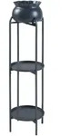 [en.casa] Blumenst&auml;nder, Schwarz, Metall, 27x94.5x27 cm, Wohnzimmer,
