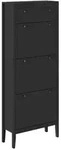 Vicco Schuhschrank, Schwarz, Holzwerkstoff, 1 F&auml;cher, Rechteckig, 60x153x23.5...