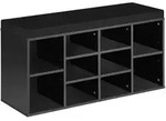 tectake Schuhschrank, Schwarz, Holz, Rechteckig, 103.5x48x30 cm, Garderobe,