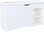 Stilvora Schuhbank, Wei&szlig;, Holzwerkstoff, Rechteckig, Bodenplatte, 100x52x30 cm,