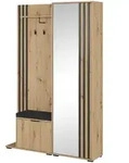 Masseno Garderobenschrank, Eiche Artisan, Holzwerkstoff, 4 F&auml;cher, 131x192x40...