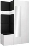 Mirjan24 Garderoben-Set, Wei&szlig;, Schwarz, Kunststoff, 116x186x46 cm, Garderobe,