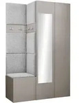 Mirjan24 Garderoben-Set, Kaschmir, Hellgrau, Kunststoff, 116x186x46 cm, Garderobe,