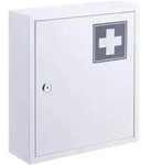 Relaxdays Medizinschrank, Grau, Metall, 31.5x36x10 cm, Badezimmer,