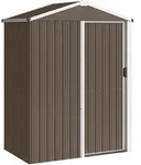 Outsunny Ger&auml;tehaus, Braun, Metall, 87x176x136 cm, Aufbewahrung &...