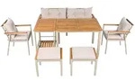 Stilvora Gartenlounge-Set, Beige, Metall, 8, 6-Sitzer, Gartenm&ouml;bel,
