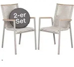 Mr. Deko Gartenst&uuml;hle, Beige, Metall, 2-Sitzer, einzeln stellbar, 57x90x60 cm,
