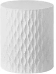 Beliani Beistelltisch, Wei&szlig;, Naturmaterialien, Rund, 37x43x37 cm, Wohnzimmer,