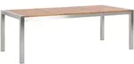 Beliani Gartentisch, Hellbraun, Silber, Metall, Quadratisch, 100x74x220 cm,