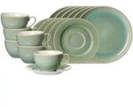 Ritzenhoff Breker Kaffeeservice, Gr&uuml;n, Keramik, 18-teilig, Rund, 2x2x2 cm, Essen &