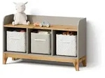 Livinity&reg; Kindersitzbank, Kaschmir, Eiche Artisan, Holzwerkstoff, 3 F&auml;cher, 3