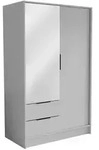 Masseno Dreht&uuml;renschrank, Wei&szlig;, Holzwerkstoff, 4 F&auml;cher, 2 Schubladen,...