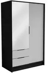 Masseno Dreht&uuml;renschrank, Schwarz, Holzwerkstoff, 4 F&auml;cher, 2 Schubladen,