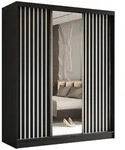 Masseno Schwebet&uuml;renschrank, Schwarz, Holzwerkstoff, 7 F&auml;cher, Rechteckig,