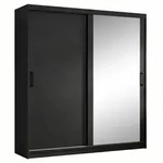 Beautysofa Schwebet&uuml;renschrank, Schwarz, Holzwerkstoff, 6 F&auml;cher, 4...