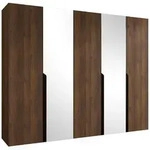 Mirjan24 Dreht&uuml;renschrank, Nussbaum, Schwarz, Kunststoff, Rechteckig,...