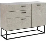 [en.casa] Sideboard, Grau, Metall, Beton Optik, 3 Schubladen, Rechteckig,...