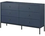 Masseno Sideboard, Blau, Holzwerkstoff, 6 Schubladen, 154x89x39 cm, Wohnzimmer,