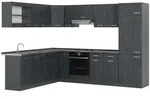 Vicco Eckk&uuml;che, Schwarz, Anthrazit, Holzwerkstoff, L-Form,Formgebogen,...