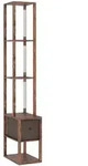 Homcom Stehlampe, Braun, Holzwerkstoff, F, 26.5x169x43.5 cm, Lampen & Leuchten,