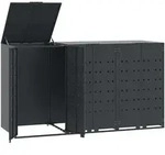 Deluke M&uuml;lltonnenbox, Anthrazit, Metall, 207x117x79 cm, Aufbewahrung &...