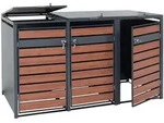 Proregal M&uuml;lltonnenbox, Kirschbaum, Metall, 215x117x98 cm, Aufbewahrung &