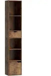 Homcom B&uuml;cherregal, Braun, Holzwerkstoff, Nachbildung, 4 F&auml;cher, 1 Schubladen,