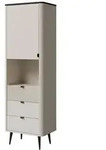 Mirjan24 Regal, Kaschmir, Grau, Metall, 3 Schubladen, Rechteckig, 60x191x40 cm,