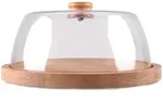 Bestlivings Servierplatte, Transparent, Kunststoff, Buche, 24x12x24 cm,