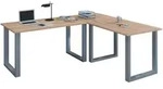 Mid.you Eckschreibtisch, Silber, Sonoma Eiche, Holzwerkstoff, rechteckig, U-Form,