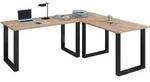 Mid.you Eckschreibtisch, Sonoma Eiche, Schwarz, Holzwerkstoff, U-Form,...