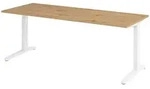 b&uuml;m&ouml; Schreibtisch, Wildeiche, Wei&szlig;, Holzwerkstoff, Nachbildung,Eiche, Rechteckig,