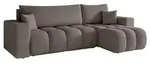Fun M&ouml;bel Ecksofa, Dunkelgrau, Textil, Ottomane rechts, 248x145 cm, Wohnzimmer,