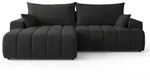 Graingold Ecksofa, Schwarz, Textil, Kiefer, 3-Sitzer, L-Form,L-Form, 270x170 cm,