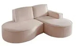 Fun M&ouml;bel Ecksofa, Beige, Textil, Ottomane rechts, 277x156 cm, Wohnzimmer, Sofas &