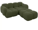 Altdecor Ecksofa, Smaragdgr&uuml;n, Kunststoff, 2-Sitzer, 214x205 cm, Wohnzimmer,...
