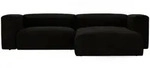 Graingold Ecksofa, Schwarz, Kunststoff, L-Form, Ottomane rechts,L-Form, 240x180...