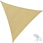 tectake Sonnensegel, Beige, Kunststoff, Dreieckig, 300x300 cm, Sonnenschutz &