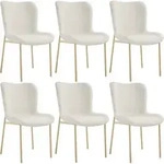 tectake Polsterstuhl, Wei&szlig;, Gold, Textil, Pappel, 54x90x62 cm, Esszimmer, St&uuml;hle,