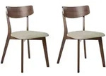 Beliani Esszimmerstuhl, Braun, Beige, Holz, 51x77x49 cm, Esszimmer, St&uuml;hle,