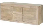 Massivmoebel24 Tv-Board, Wei&szlig;, Holz, Echtholz,Mangoholz, 2 Schubladen,...